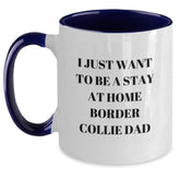 Funny Border Collie Dog Gifts - I Just Want To Be A Stay At Home Dad Mug, Graduation Unique Gifts from Family to Friends - Main